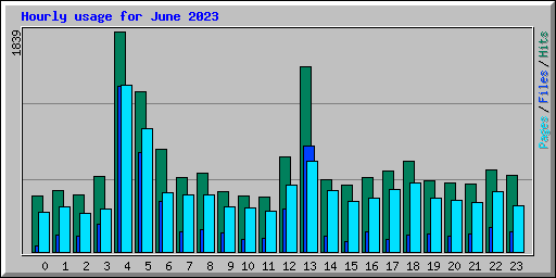 Hourly usage for June 2023